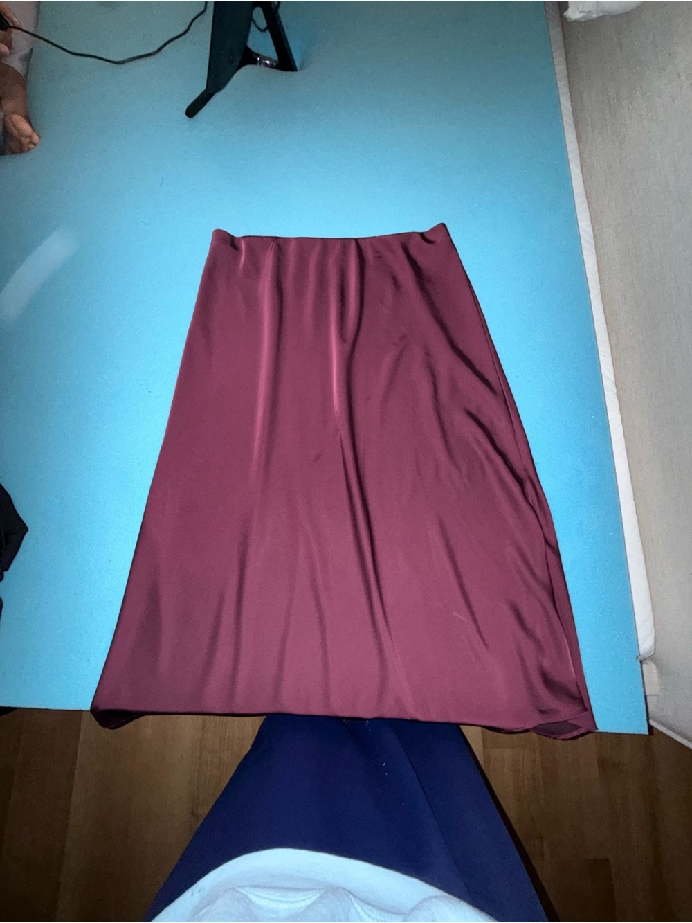 Burgundy maxi satin xl skirt